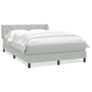vidaXL kontinentalseng med madras 160x210 cm fl&oslash;jl lysegr&aring;
