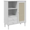 vidaXL sk&aelig;nk SENJA 90x40x112 cm rattan-look massivt fyrretr&aelig; hvid