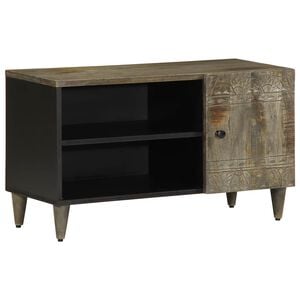 vidaXL tv-bord 80x31,5x46 cm massivt mangotr&aelig; lysegr&aring;