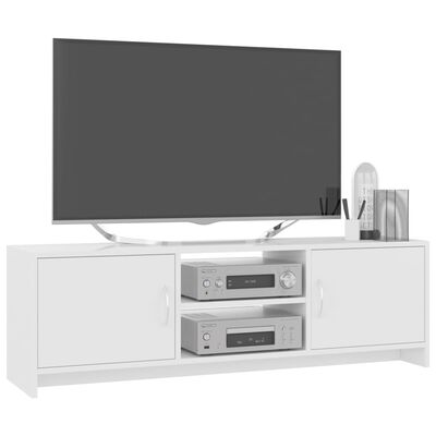 vidaXL tv-bord 120x30x37,5 cm konstrueret træ hvid højglans