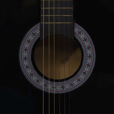 vidaXL klassisk guitar med taske for begyndere 3/4 36" sort