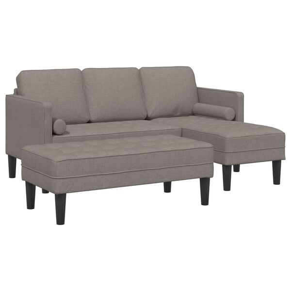vidaXL Sofa S&aelig;t med pude 2 pcs Gr&aring;brun Polyester
