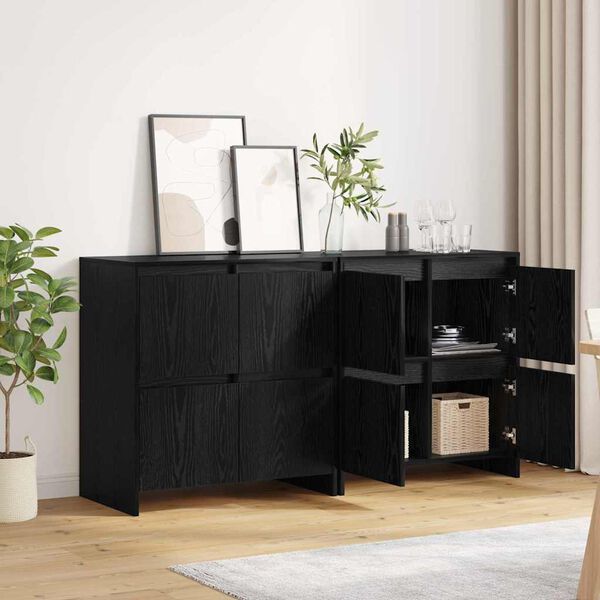 vidaXL Sideboards 2 pcs Sort eg 70 x 41 x 75 cm Konstrueret tr&aelig;