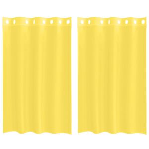 vidaXL voile-gardiner med &oslash;skner 2 stk. gul