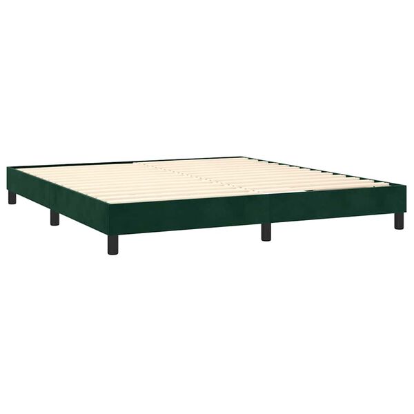 vidaXL Boxspring sengeramme M&oslash;rkegr&oslash;n 160x200 cm Fl&oslash;jl