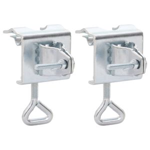 vidaXL parasolbeslag til altan 2 stk. 32 mm galvaniseret st&aring;l