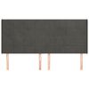 vidaXL sengegavl med kanter 183x16x118/128 cm fl&oslash;jl m&oslash;rkegr&aring;
