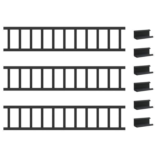 vidaXL Tag snefang Sort 300 x 2,5 x 20 cm St&aring;l