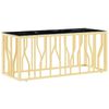 vidaXL sofabord 110x45x45 cm rustfrit st&aring;l og glas guldfarvet