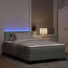 vidaXL LED Box Spring Bed med madras Lysegr&aring; 120 x 190 cm Fl&oslash;jl