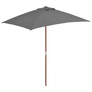 vidaXL parasol 150x200 cm træstang antracitgrå