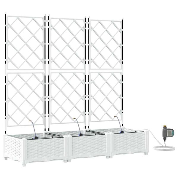 vidaXL Have Blomsterkrukke 3 pcs Hvid St&aring;l