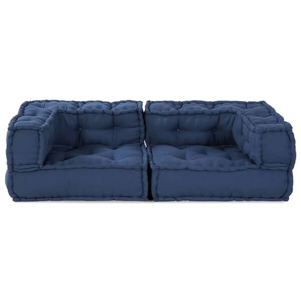 vidaXL Modulsofa 3 pcs Indigo 140 x 70 x 36 cm Stof