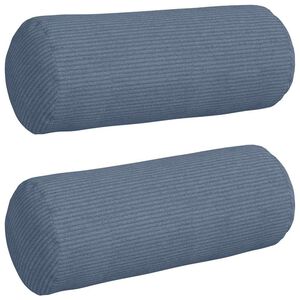 vidaXL Bolsterpuder 2 pcs Bl&aring; &Oslash; 15 x 40 cm Velourstof