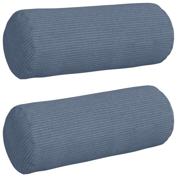 vidaXL Bolsterpuder 2 pcs Blå Ø 15 x 40 cm Velourstof