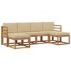 vidaXL Udend&oslash;rs sofagruppe 6 pcs Naturlig og Beige Konstrueret tr&aelig;