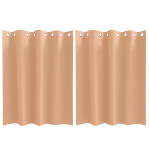 vidaXL M&oslash;rkl&aelig;gningsgardiner med ringe 2 stk. Lys Brun 140 x 140 cm