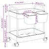 vidaXL opbevaringsvogn i 2 niveauer transparent 37x28x43,5 cm akryl