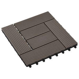 vidaXL Terrasse Flise 11 pcs M&oslash;rk Brun 30 x 30 cm WPC