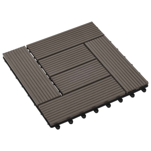 vidaXL Terrasse Flise 11 pcs M&oslash;rk Brun 30 x 30 cm WPC