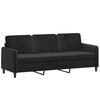 vidaXL 3-personers sofa med pyntepuder 180 cm velour sort