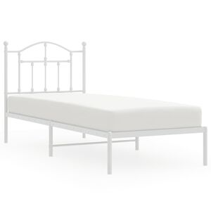 vidaXL sengeramme med sengegavl 90x190 cm metal hvid