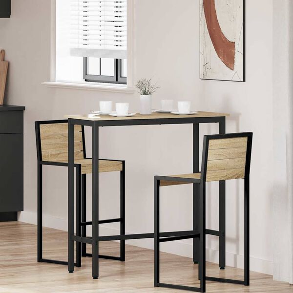 vidaXL bord Sonoma eg 100 x 40 x 100,5 cm Ingeni&oslash;rtr&aelig; og st&aring;l