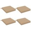 vidaXL S&aelig;depuder SOEST 4 stk. 100% polyester Sandfarvet 45 x 45 x 7 cm