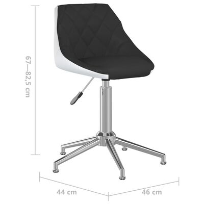 vidaXL drejelige spisebordsstole 4 stk. kunstlæder sort og hvid