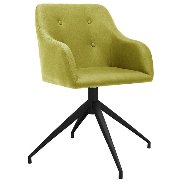 vidaXL drejelige spisebordsstole 6 stk. stof gr&oslash;n