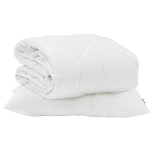 vidaXL Sommer dyne med pude 2 pcs Hvid Microfiber