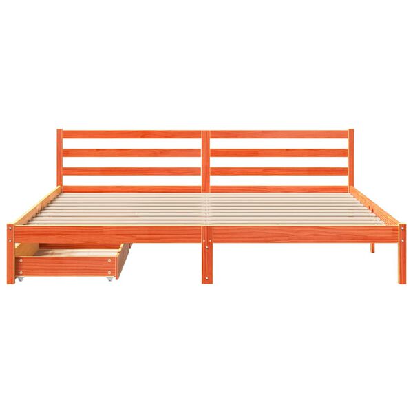 vidaXL sengeramme uden madras 180x200 cm massivt fyrretræ gyldenbrun