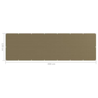 vidaXL altanafskærmning 120x400 cm HDPE gråbrun