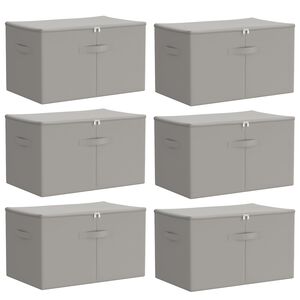 vidaXL Opbevaringskasse 6 stk. Ikke-v&aelig;vet stof 55 x 35 x 32 cm 61,6 L