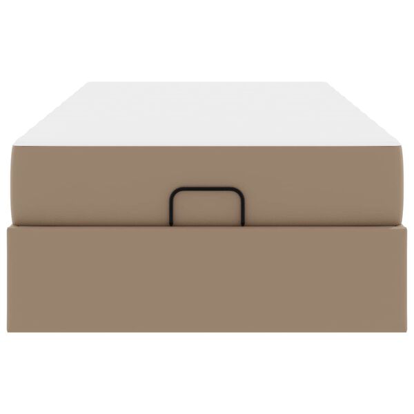 vidaXL Sengeramme med madras Cappuccino 90 x 190 cm Kunstlæder