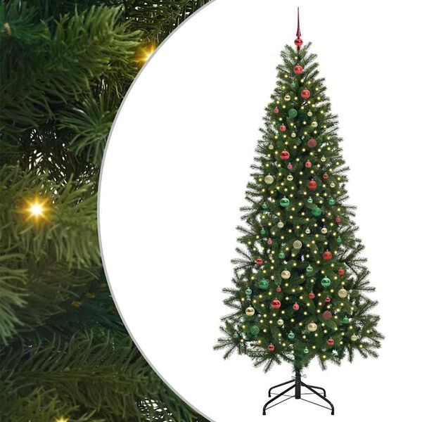 vidaXL Kunstigt juletr&aelig; med 300 LED'er Gr&oslash;n 240 cm PE og PVC