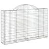 vidaXL buede gabionkurve 6 stk. 200x30x120/140 cm galvaniseret jern