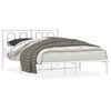 vidaXL sengeramme med sengegavl 135x190 cm metal hvid