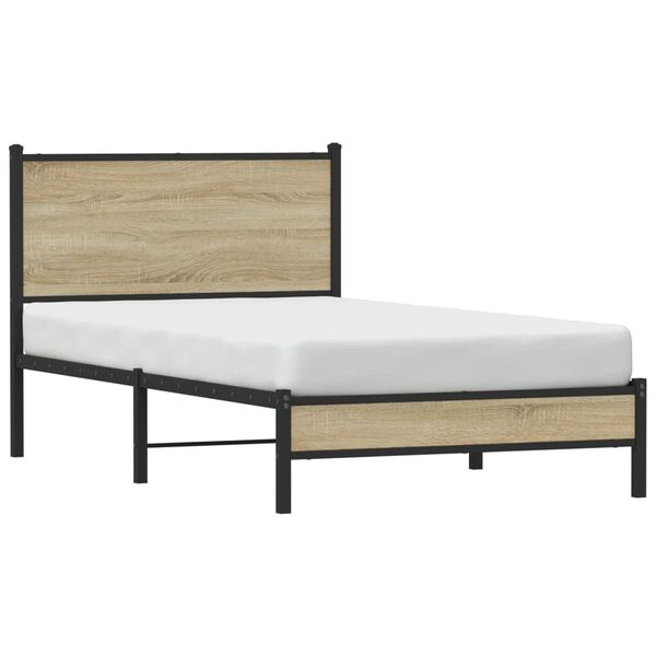 vidaXL sengeramme uden madras 100x190 cm metal sonoma-eg