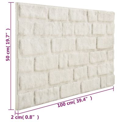 vidaXL 3D-vægpaneler 10 stk. EPS murstensdesign hvid
