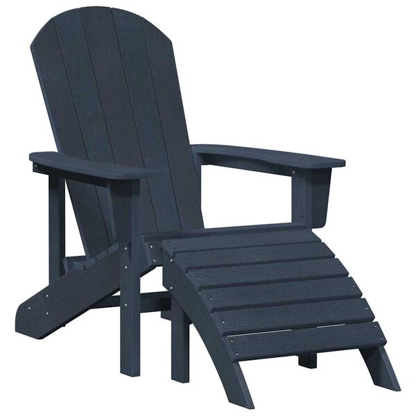 vidaXL Adirondack-stol M&oslash;rkebl&aring; 82 x 74 x 92 cm HDPE