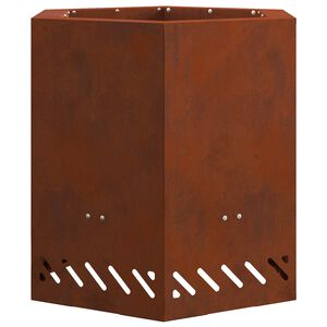 vidaXL R&oslash;gfri ildsk&aring;l Rusten 48 x 48 x 51 cm Cortenst&aring;l