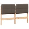 vidaXL Polstret sengegavl Brun og Taupe 140 cm Massiv fyrretr&aelig;