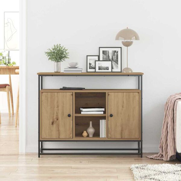 vidaXL Sideboard Artisan Egetr&aelig; 100 x 35 x 80 cm Konstrueret tr&aelig;