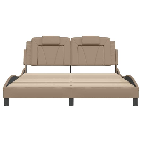 vidaXL sengeramme uden madras Viana 160x200 cm kunstl&aelig;der cappuccinofarvet