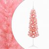 vidaXL Kunstigt slankt juletr&aelig; med julekugler 150 cm 150 LED'er