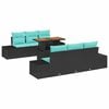 vidaXL Havesofa S&aelig;t 7 stk. Sort Poly rattan