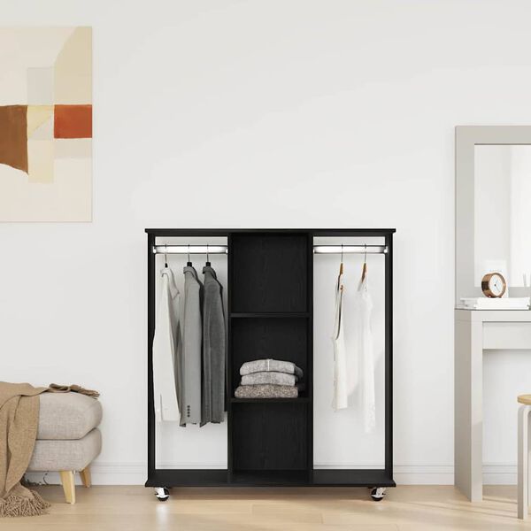 vidaXL Garderobe med hylde Sort eg 102 x 38 x 110 cm Konstrueret tr&aelig;