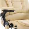 vidaXL kontorstol med massagefunktion polyester cremefarvet
