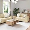 vidaXL Sofa 3 pcs Creme 220 x 80 x 84 cm Linned-blandet stof